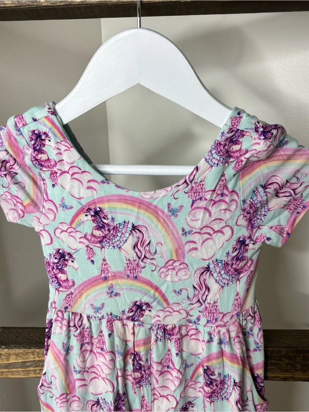 Posh Peanut Girls' Unicorn & Rainbow Knit Jumpsuit Size 18-24M